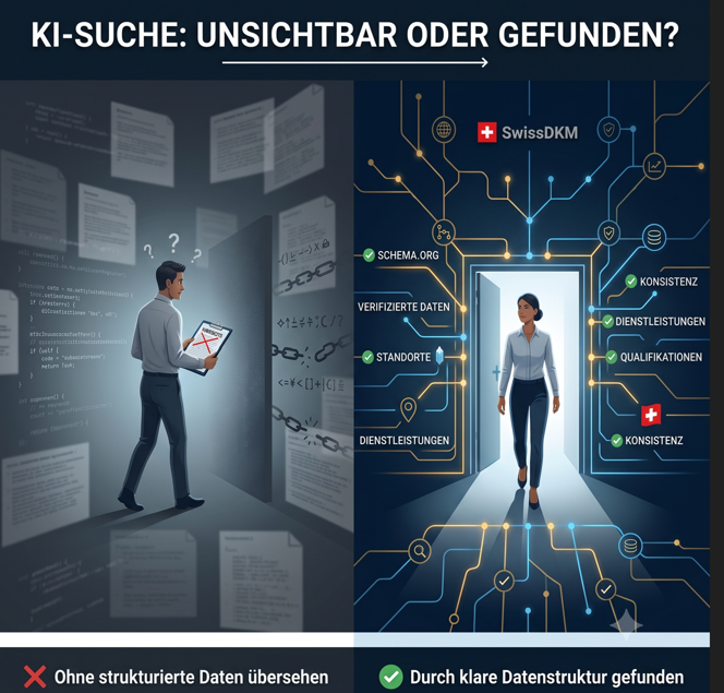 Foto SwissDKM KI-Sichtbarkeit, GEO & AEO